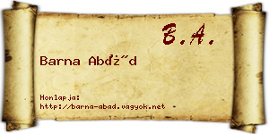 Barna Abád névjegykártya